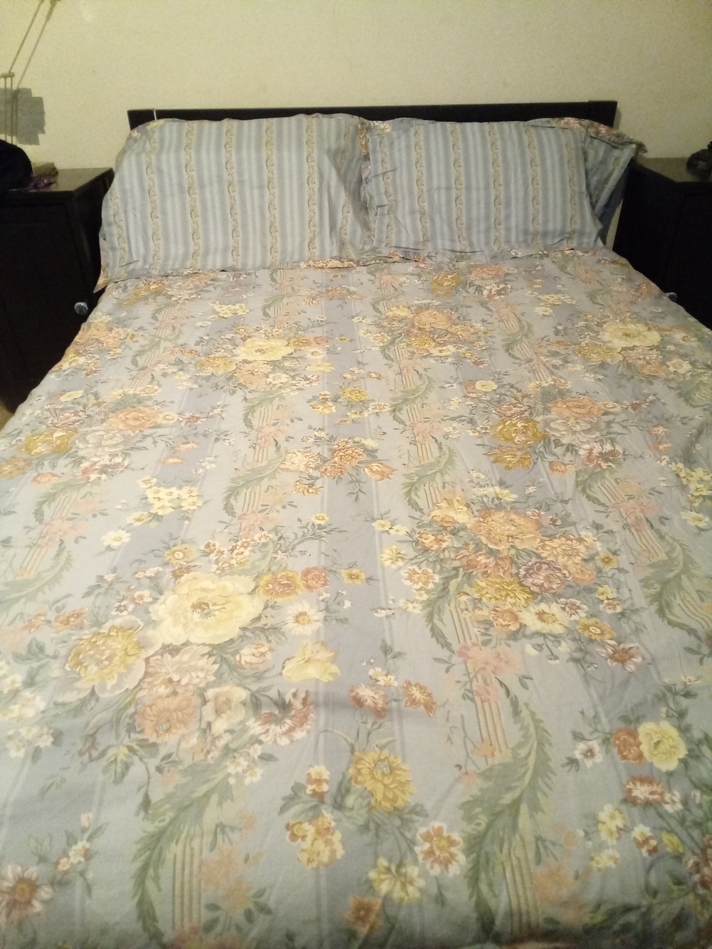 Ralph Lauren Home Pastel Floral Blue Reversible Cotton King Duvet & Two Shams